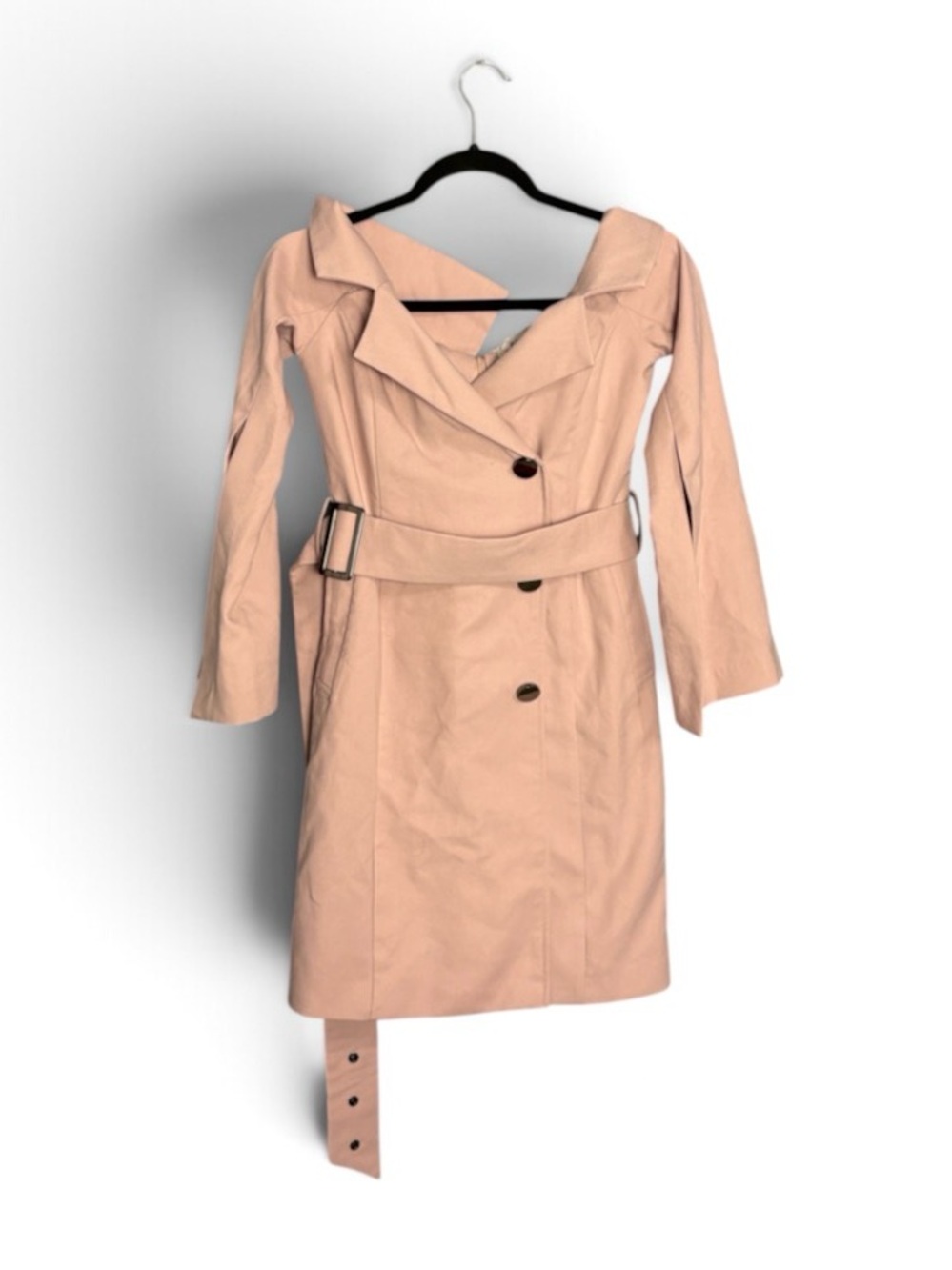 Women’s Pink Belted Trench Dress